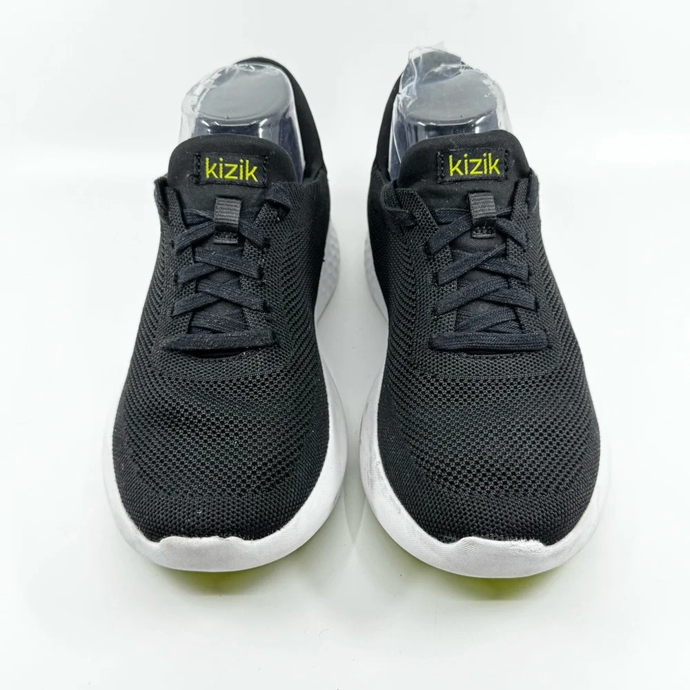 Kizik Athens hands-free sneakers in black with neon green mens 5.5 women’s 7